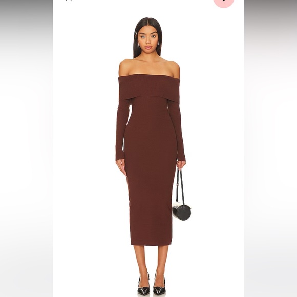 Heart Struck Midi Dress in Mocha NWOT - Picture 1 of 3